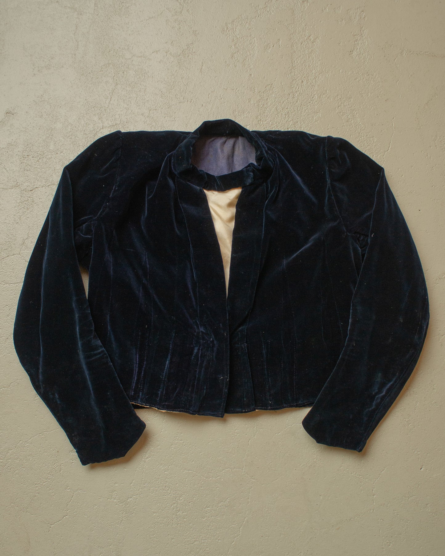 ca. 1890s-1910s Womens Velvet Jacket navyblue - S