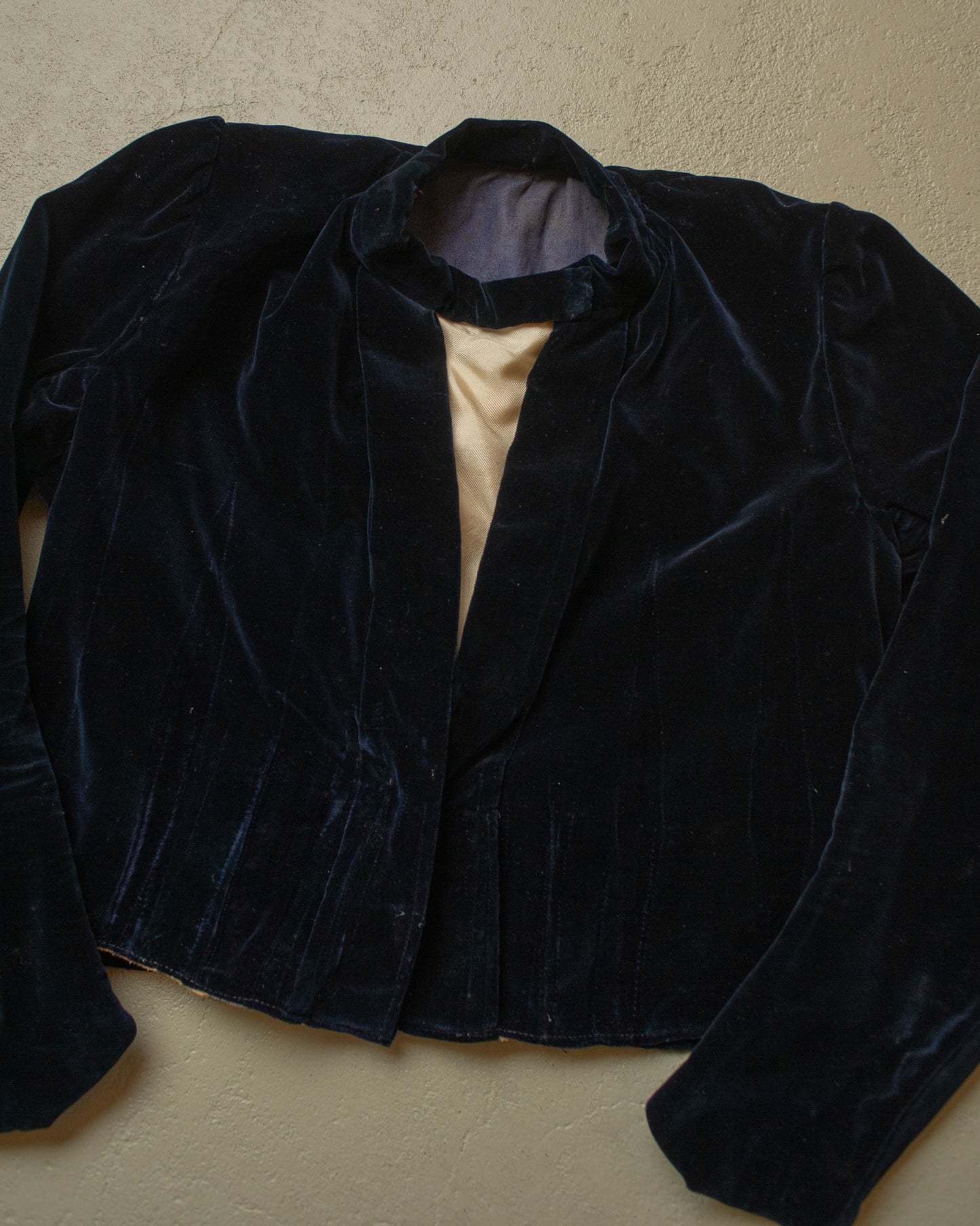 ca. 1890s-1910s Womens Velvet Jacket navyblue - S