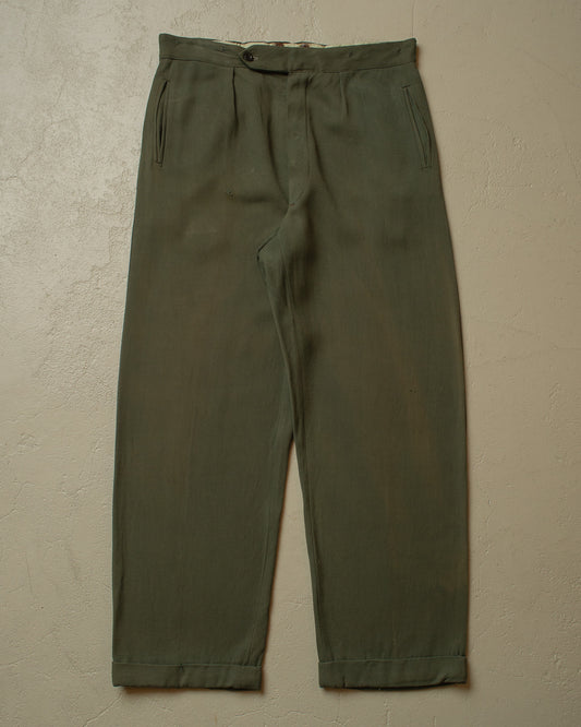 1950s Faded "Cinchback" Slacks green - W34 L32