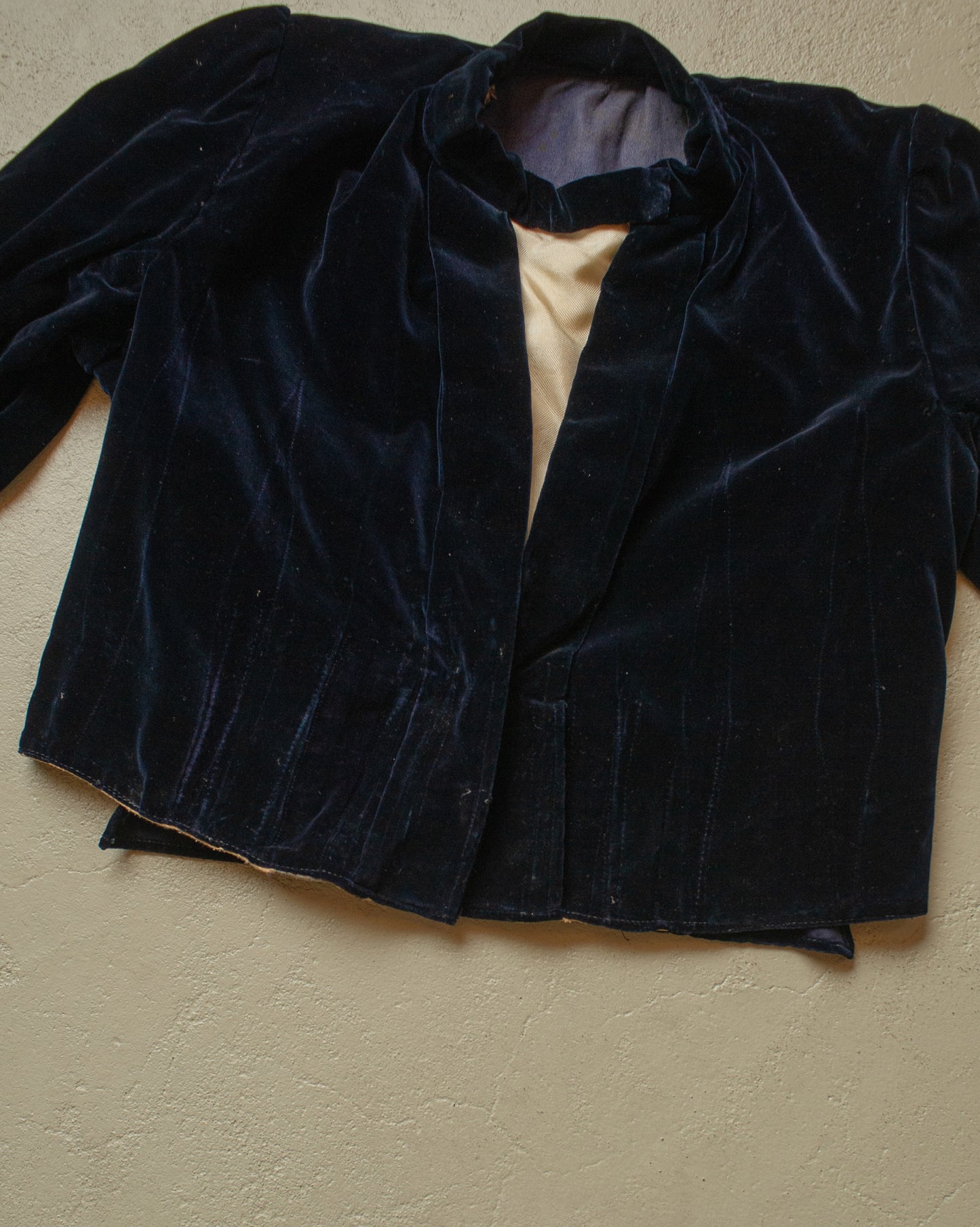 ca. 1890s-1910s Womens Velvet Jacket navyblue - S