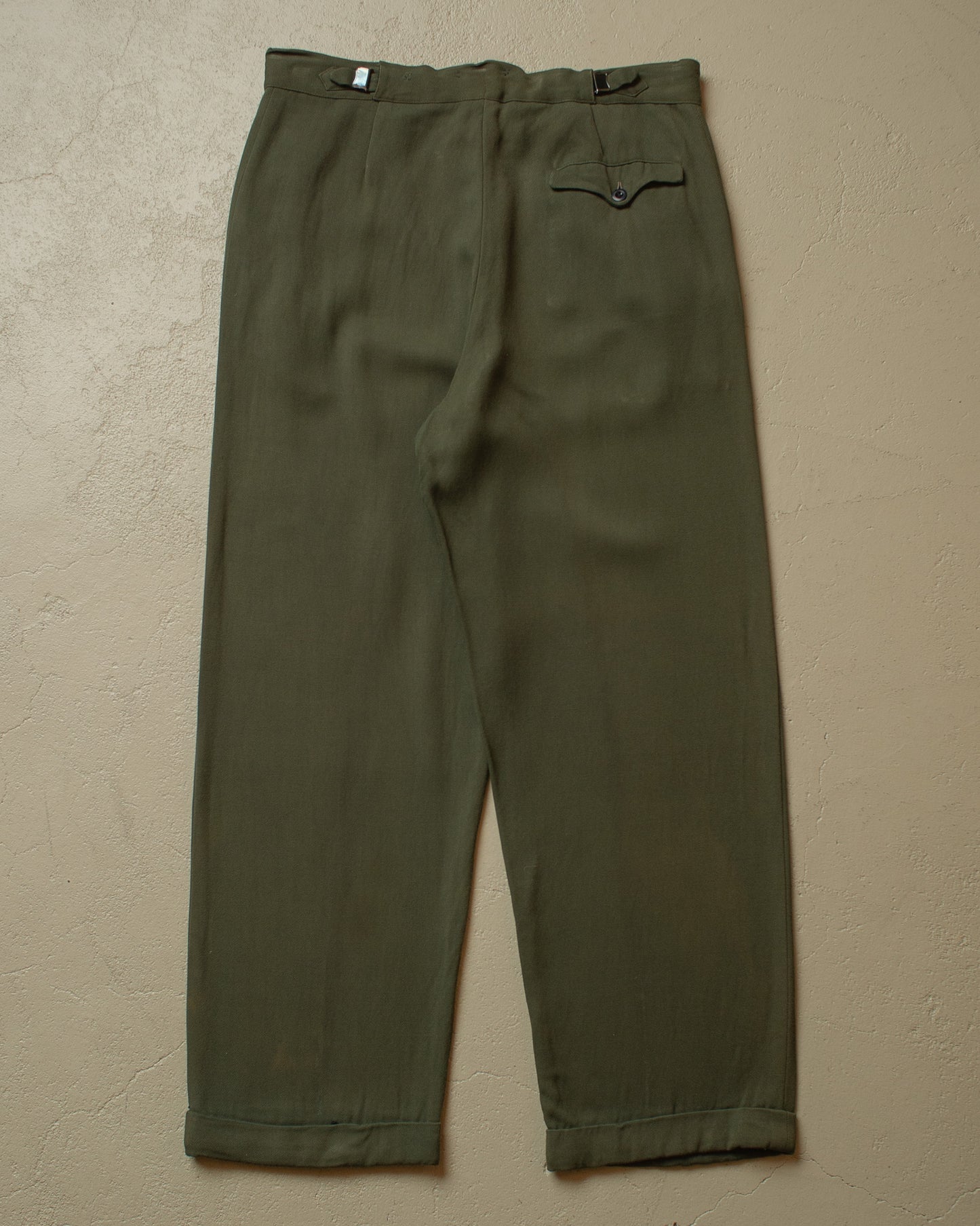 1950s Faded "Cinchback" Slacks green - W34 L32