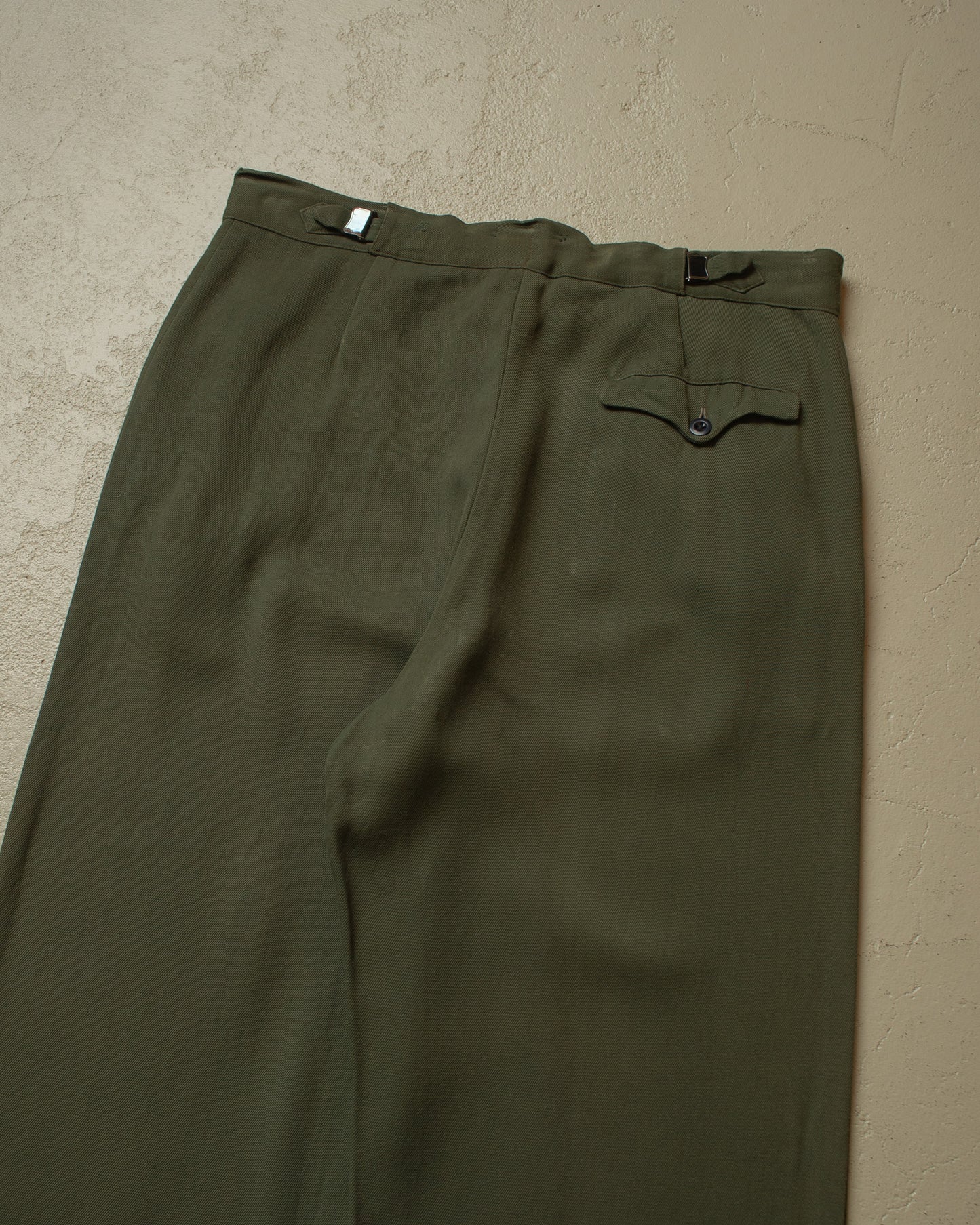 1950s Faded "Cinchback" Slacks green - W34 L32