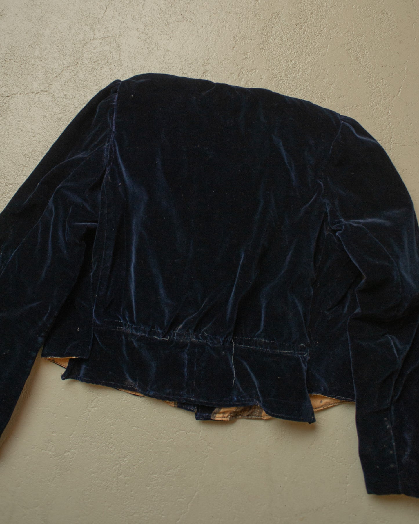 ca. 1890s-1910s Womens Velvet Jacket navyblue - S
