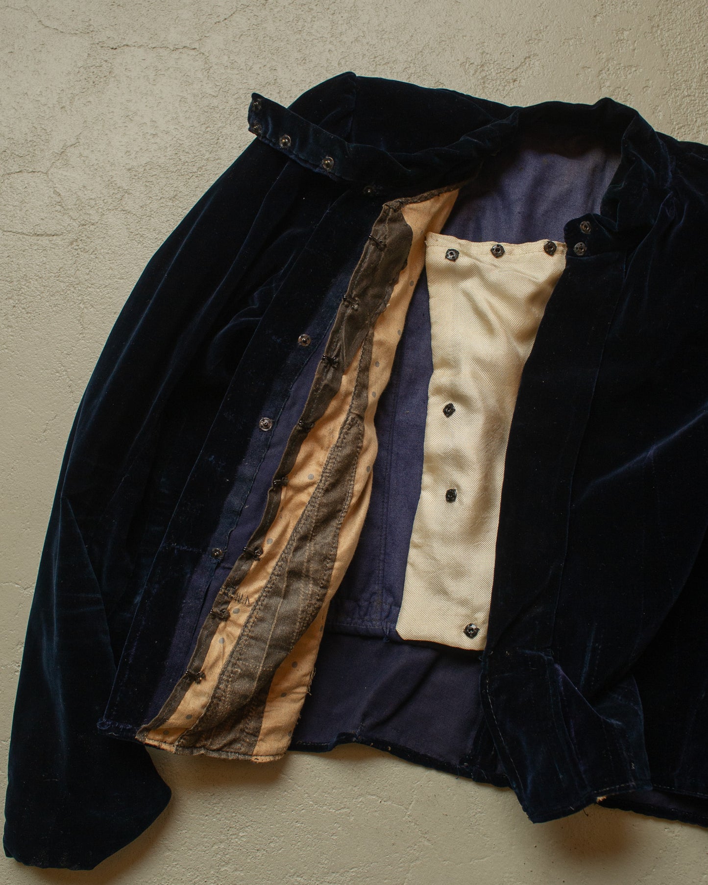ca. 1890s-1910s Womens Velvet Jacket navyblue - S