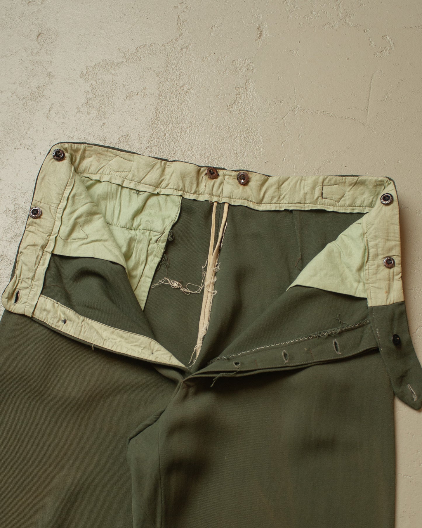 1950s Faded "Cinchback" Slacks green - W34 L32
