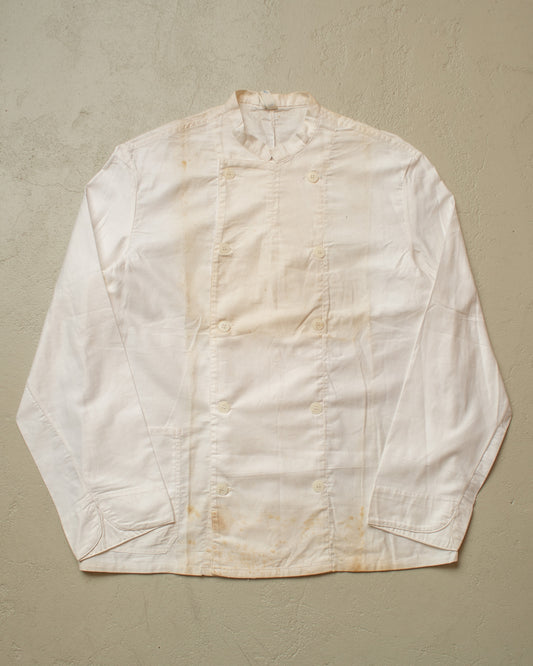 1950s/60s German Cook double breasted light Work Jacket white - L