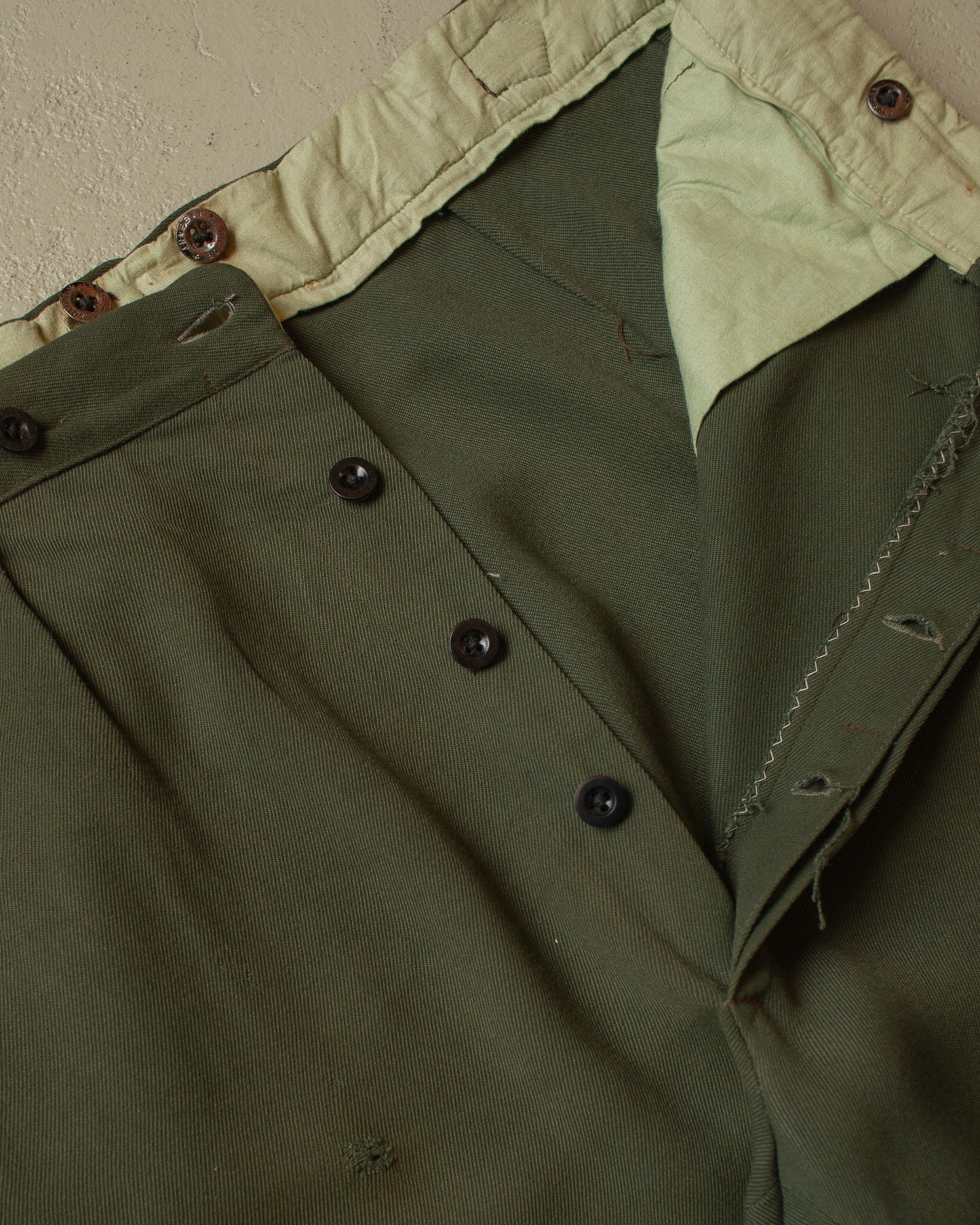 1950s Faded "Cinchback" Slacks green - W34 L32