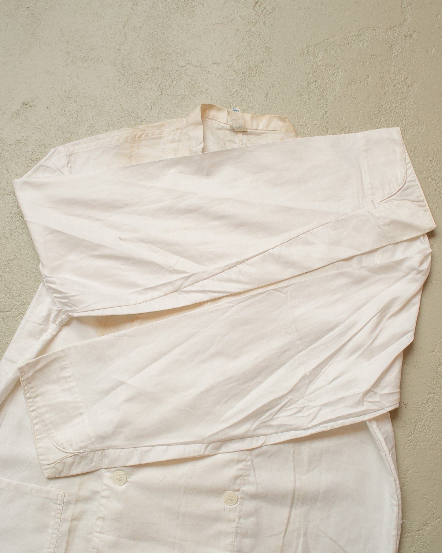 1950s/60s German Cook double breasted light Work Jacket white - L