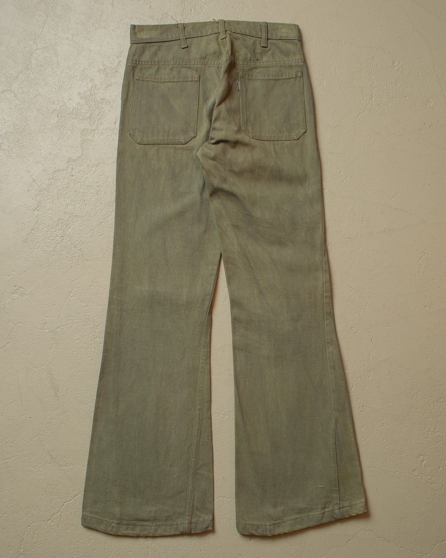 1960s/70s Levi´s Big E Flared Jeans washed green - W28/29 L31