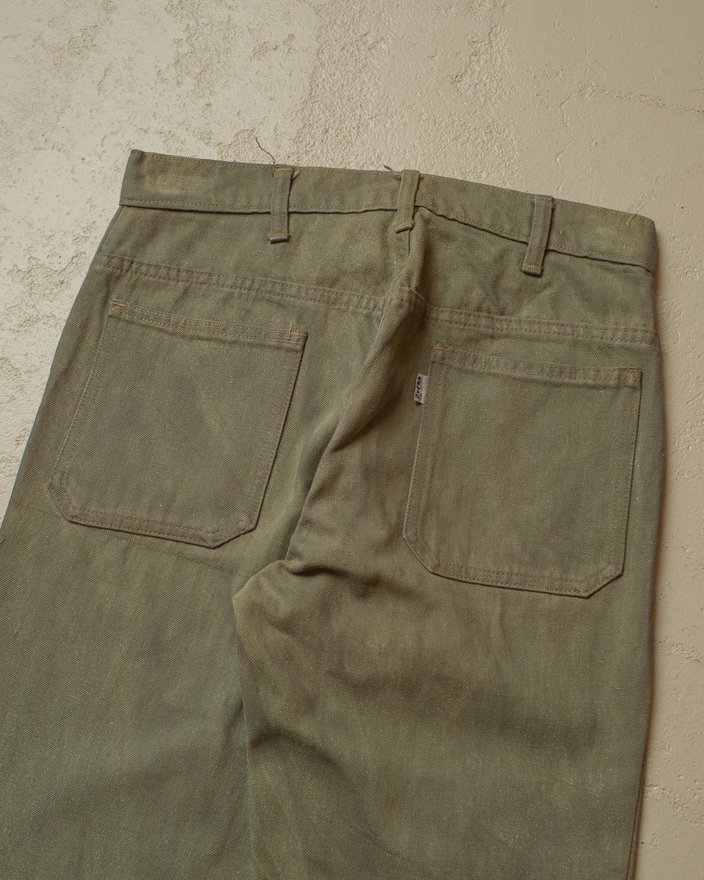 1960s/70s Levi´s Big E Flared Jeans washed green - W28/29 L31