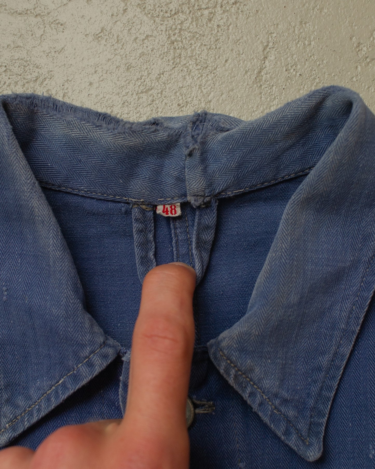 1950s German repaired Work Jacket blue - S/M