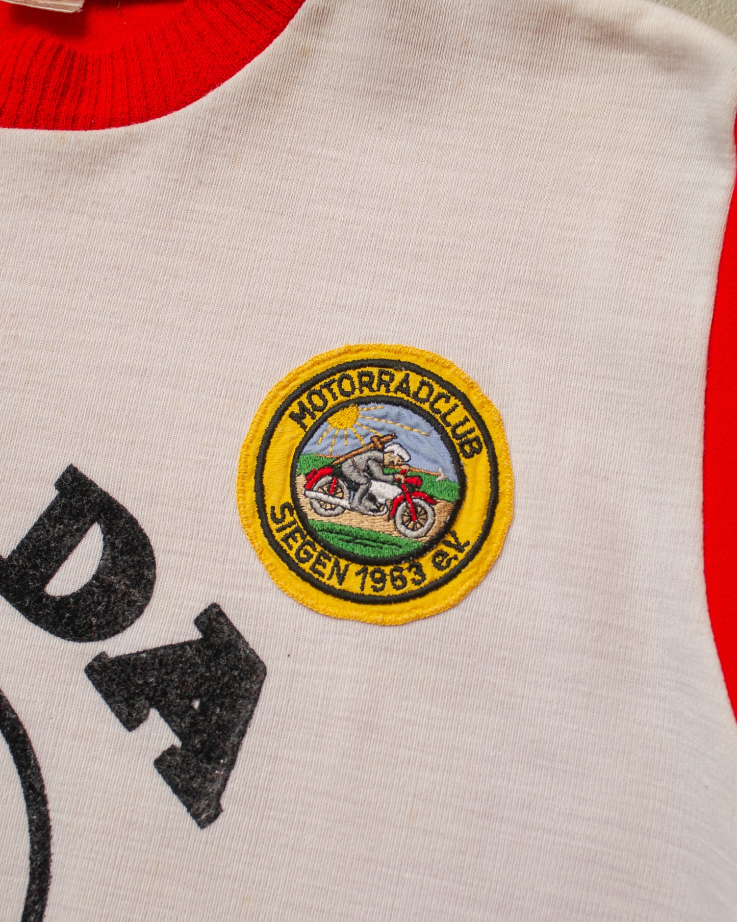 1970s Honda Two Tone Jersey Sweater red - M/L
