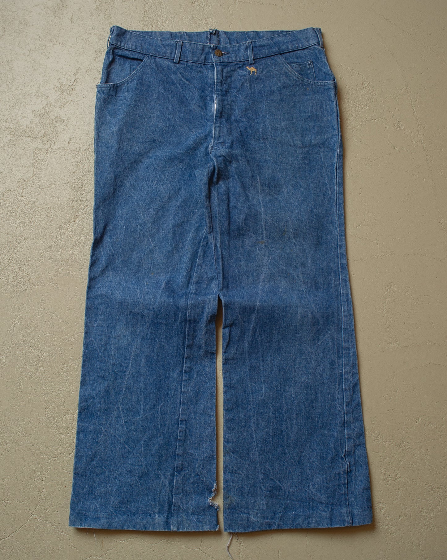 1980s Camel Flared Jeans - W34 L30