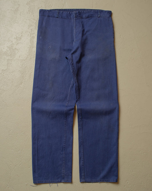 1970s pinstripe Workwear Pants navyblue - W34 L30