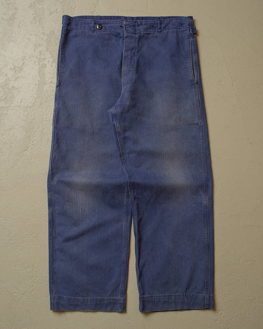 1978 Faded "Cinchback" Workwear Pants navyblue - W35 L29