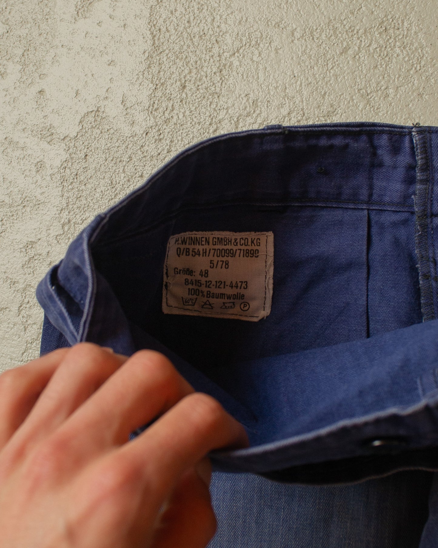 1978 Faded "Cinchback" Workwear Pants navyblue - W35 L29