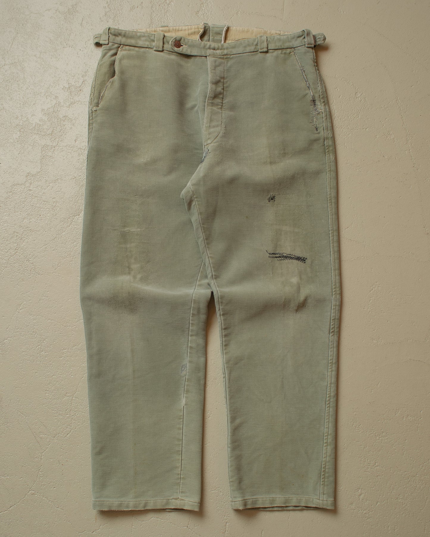 1950s Faded Workwear Pants khaki - W35 L30
