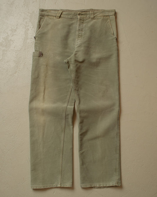 1950s/60s Faded Workwear Pants khaki - W38 L33