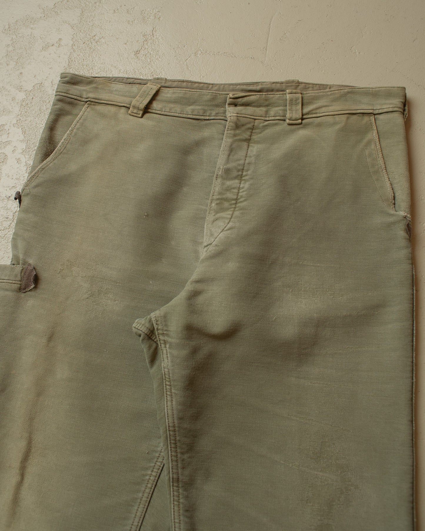 1950s/60s Faded Workwear Pants khaki - W38 L33