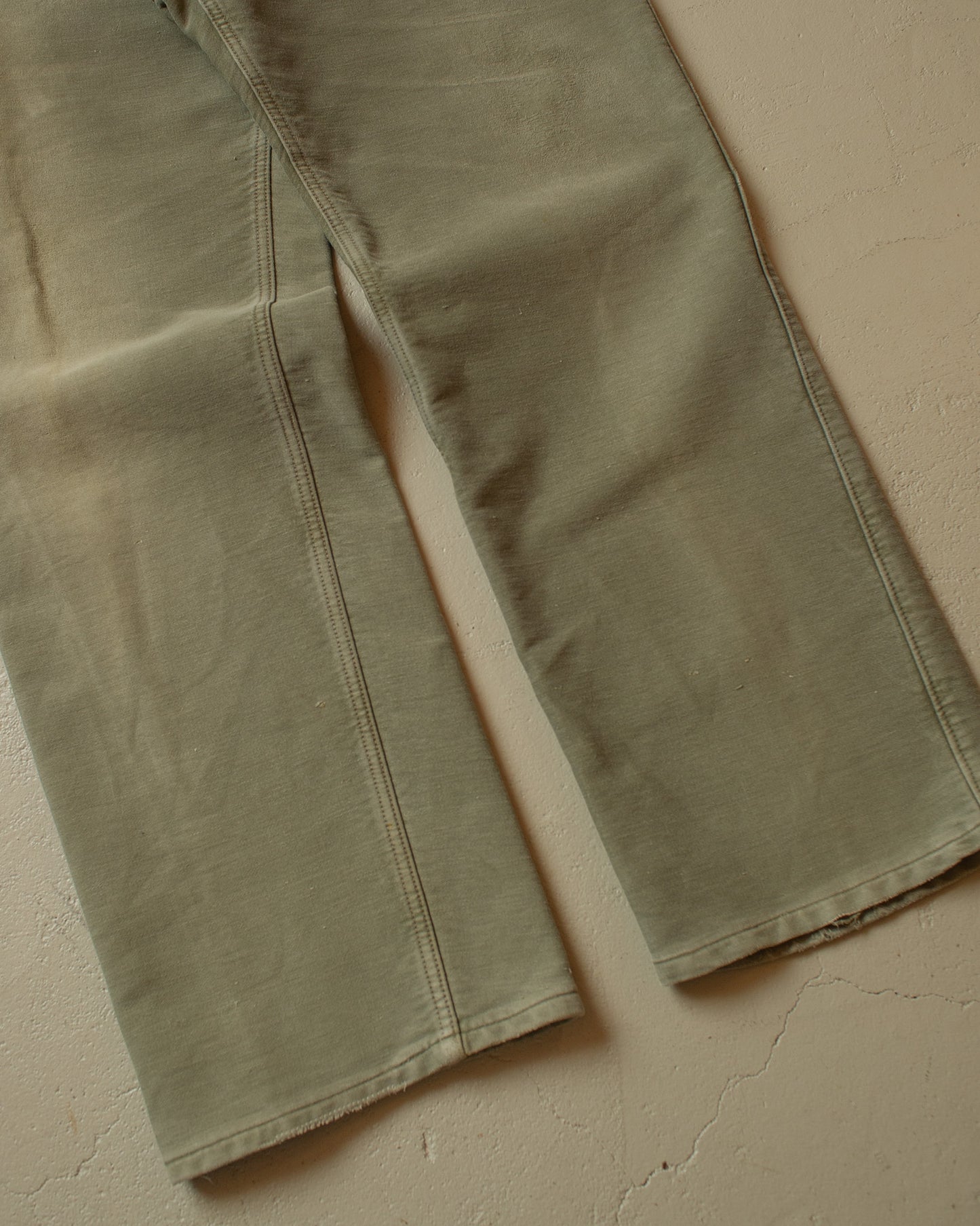 1950s/60s Faded Workwear Pants khaki - W38 L33