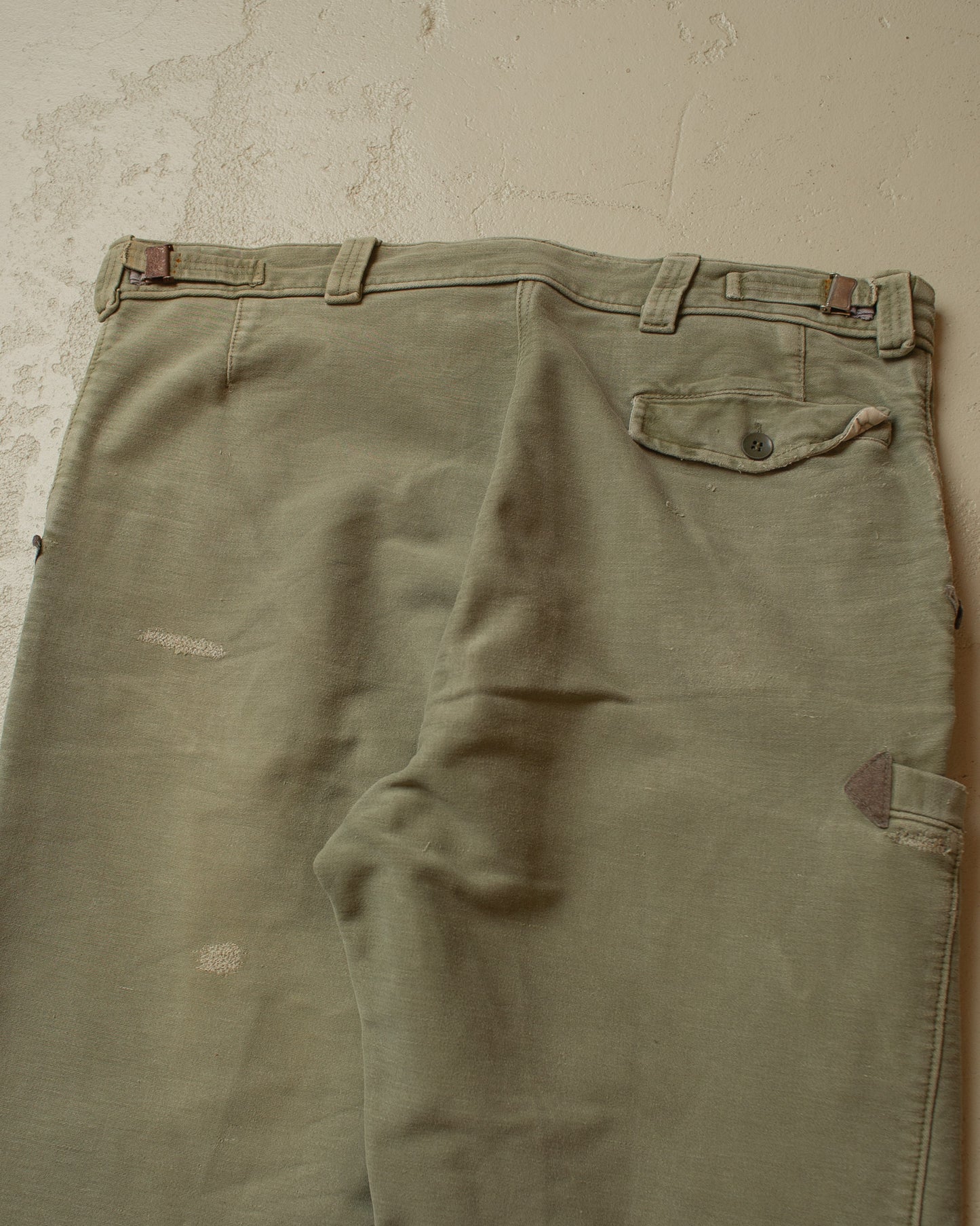 1950s/60s Faded Workwear Pants khaki - W38 L33
