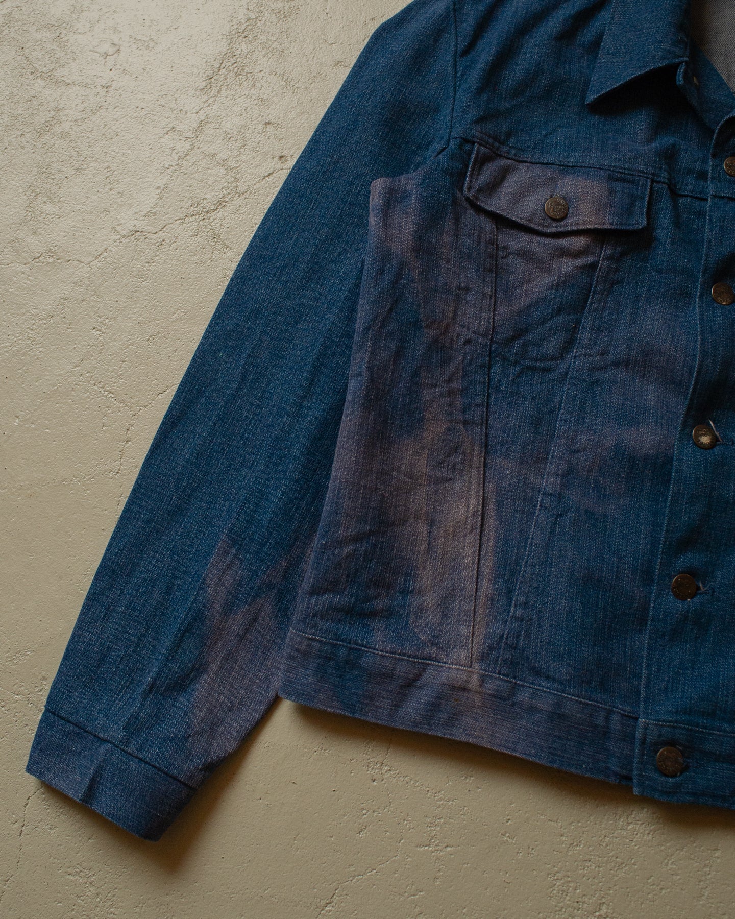 1970s/80s Mustang Sunfaded Denim Jacket navyblue - M/L