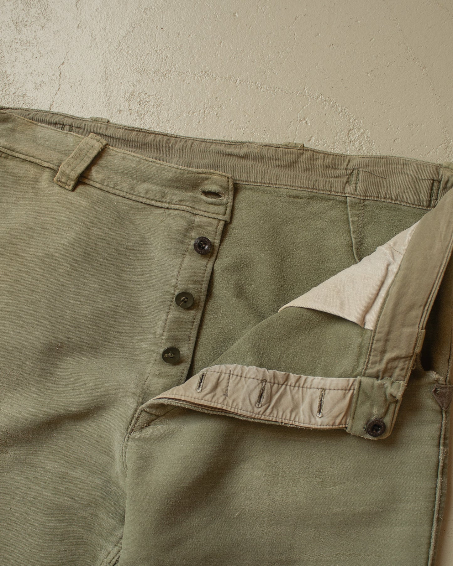 1950s/60s Faded Workwear Pants khaki - W38 L33