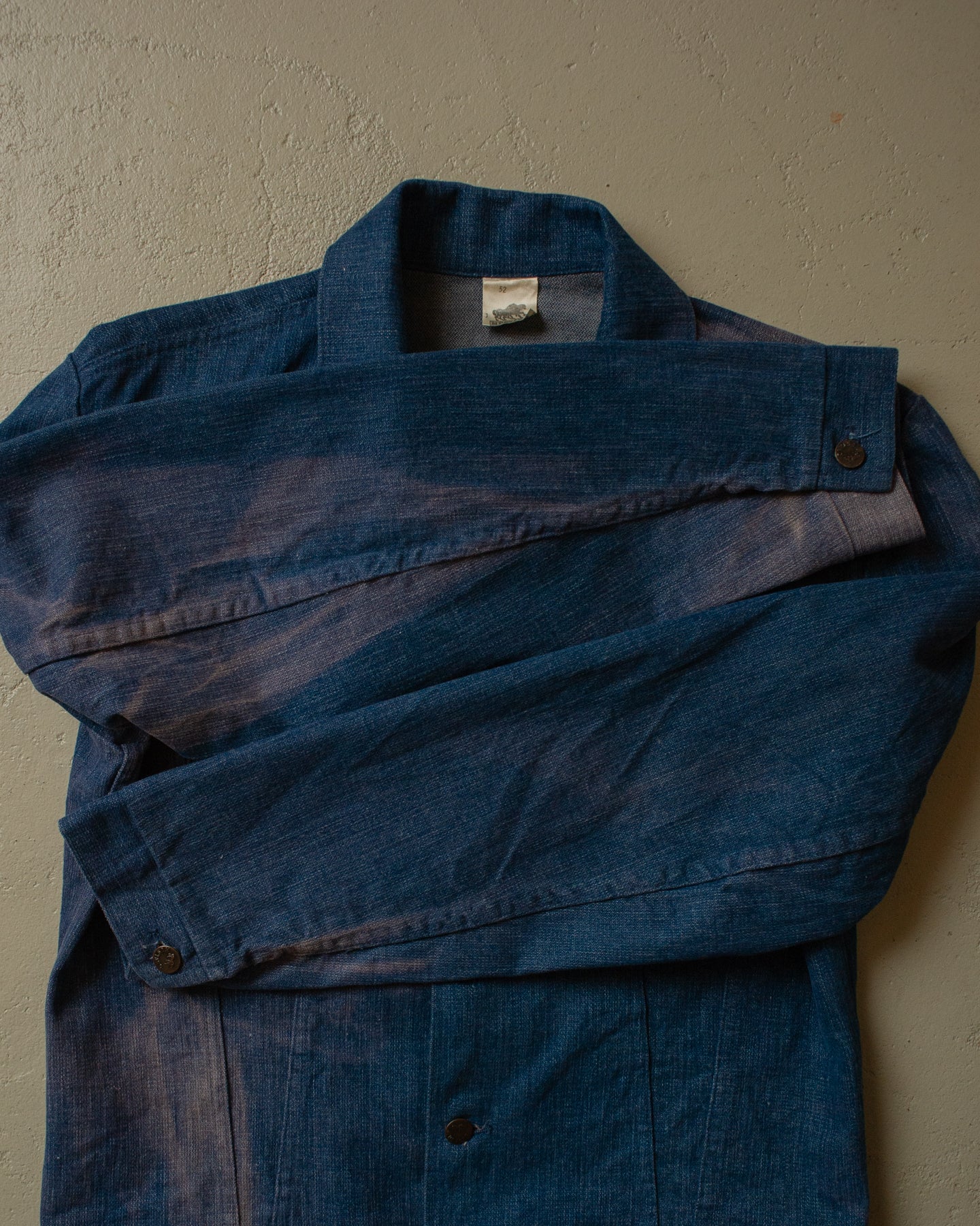 1970s/80s Mustang Sunfaded Denim Jacket navyblue - M/L