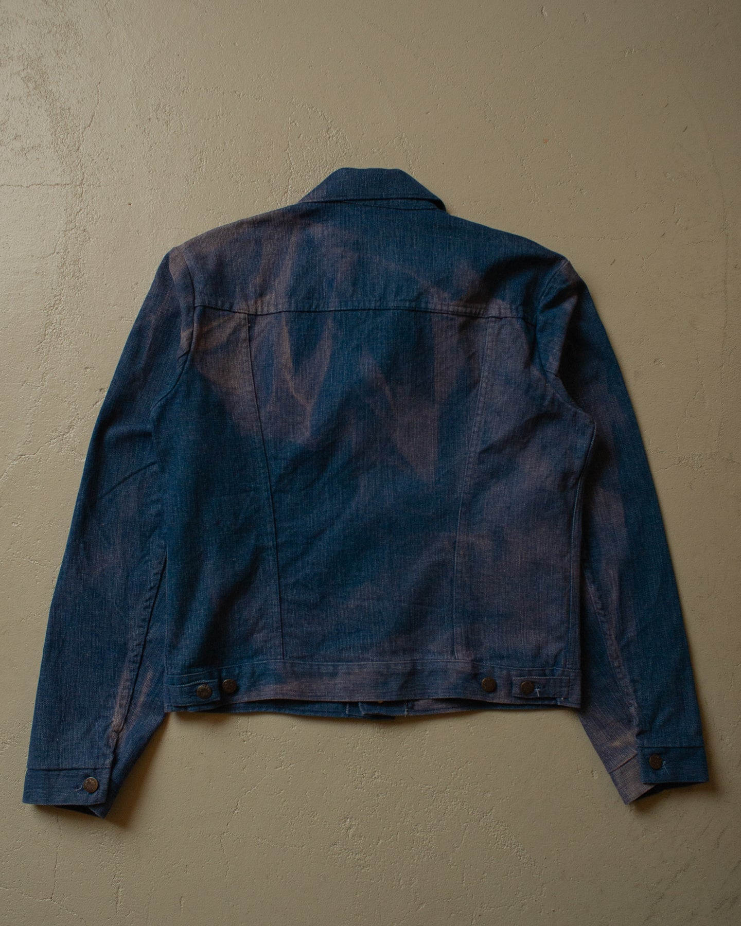 1970s/80s Mustang Sunfaded Denim Jacket navyblue - M/L