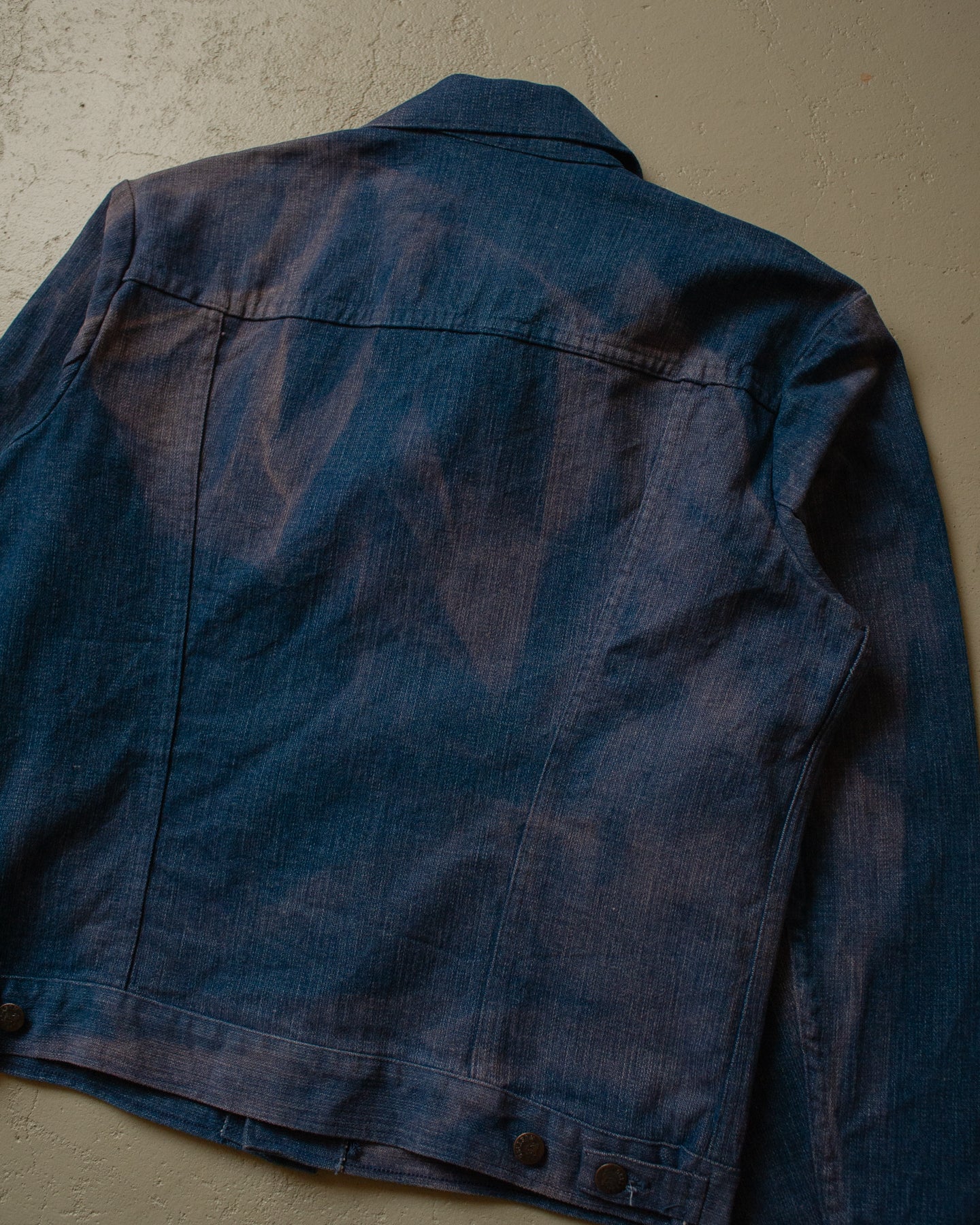 1970s/80s Mustang Sunfaded Denim Jacket navyblue - M/L