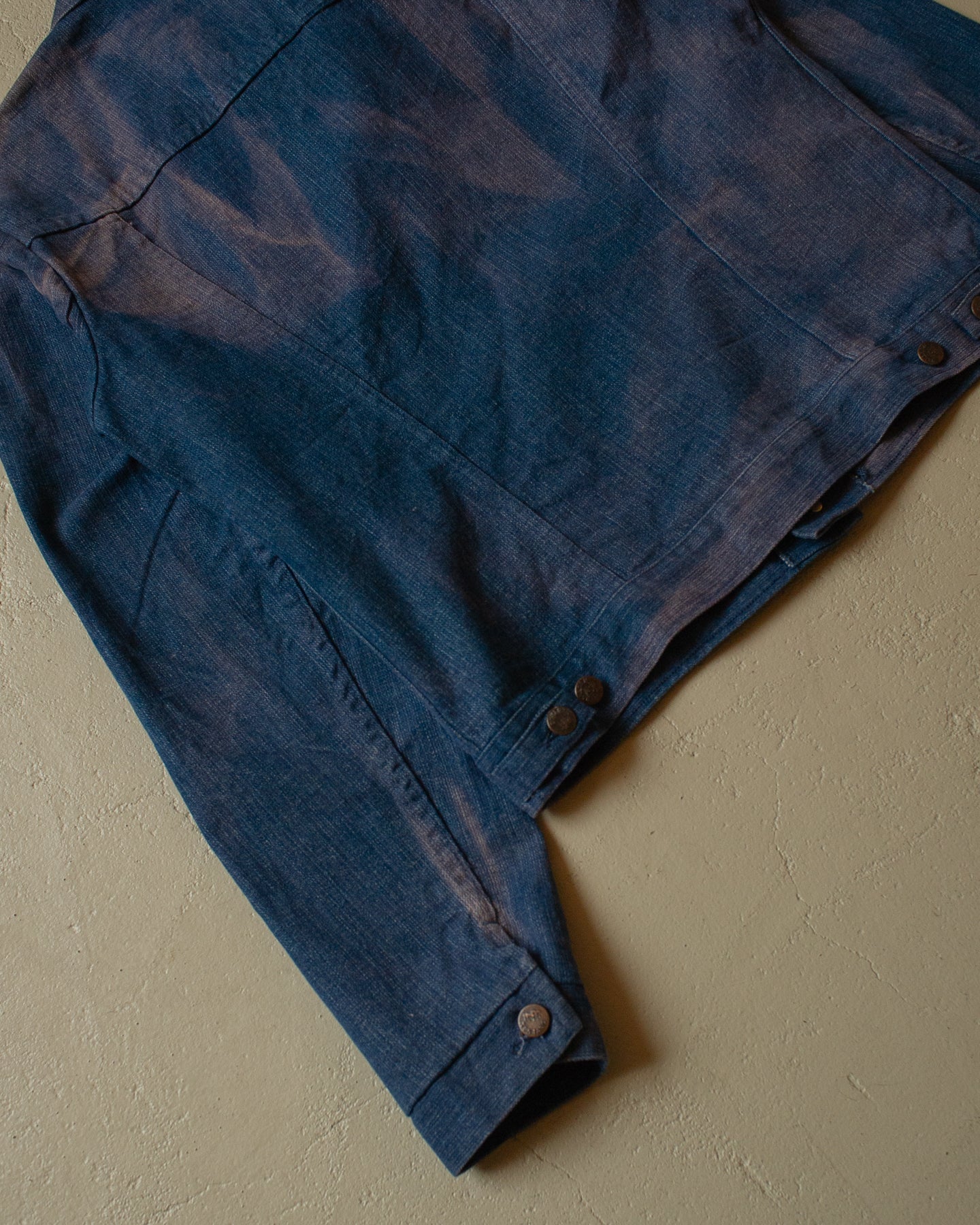 1970s/80s Mustang Sunfaded Denim Jacket navyblue - M/L