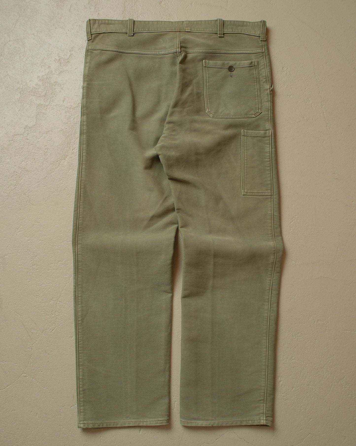 1960s/70s Faded Moleskin Workwear Pants khaki - W38/39 L34