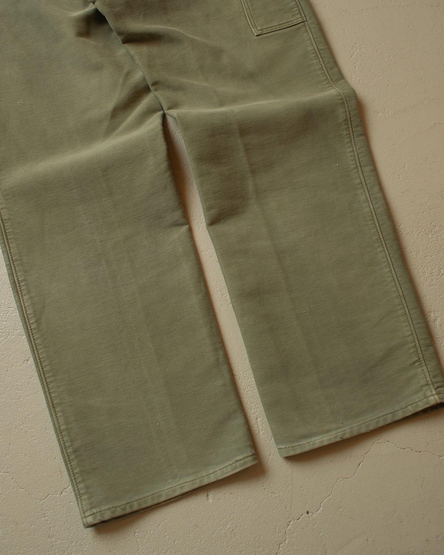 1960s/70s Faded Moleskin Workwear Pants khaki - W38/39 L34