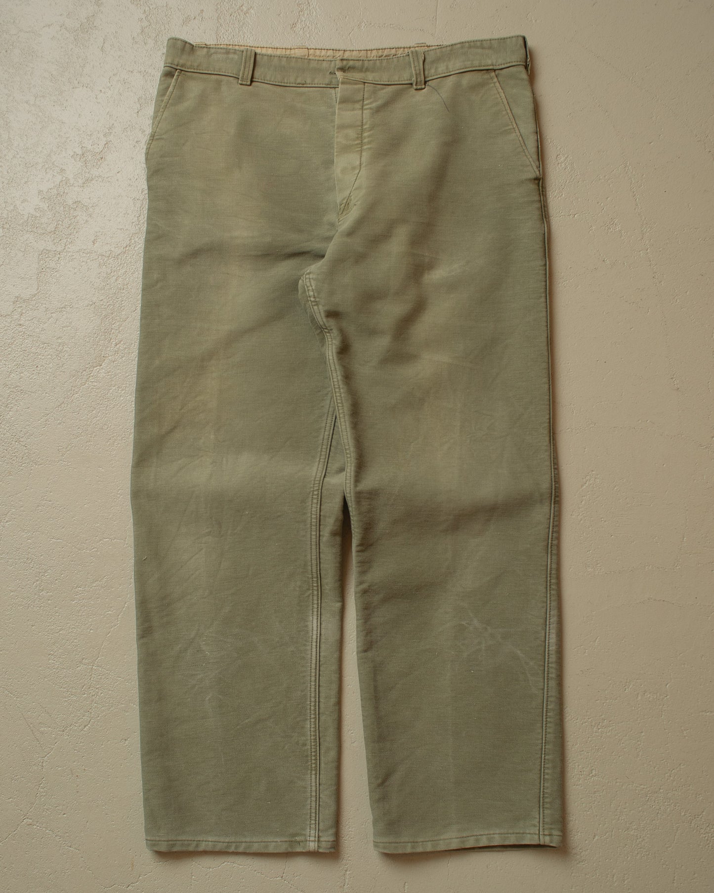 1960s/70s Faded Workwear Pants khaki - W37 L31