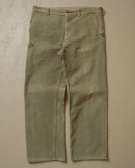 1950s/60s Faded Workwear Pants khaki - W39 L32
