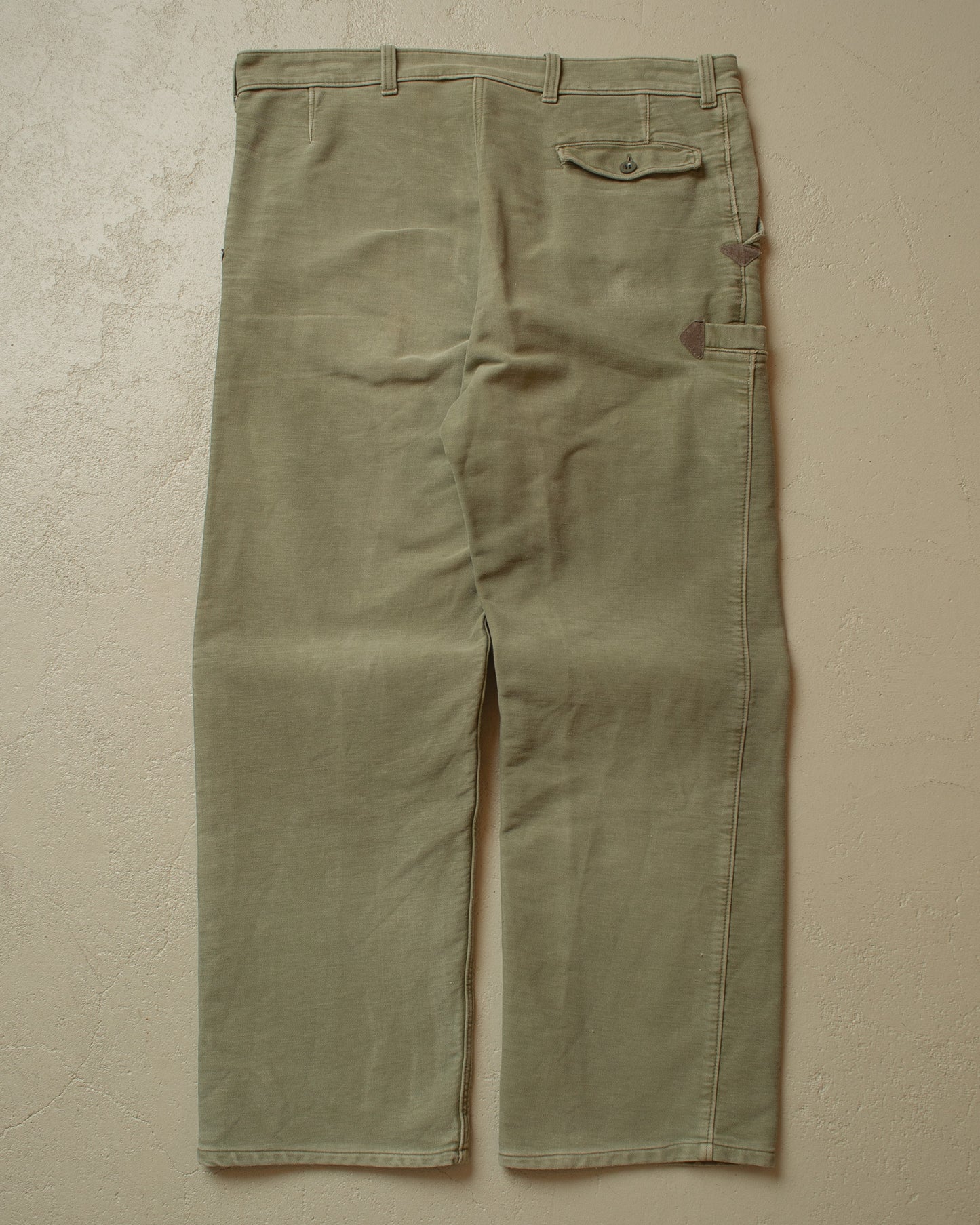 1950s/60s Faded Workwear Pants khaki - W39 L32