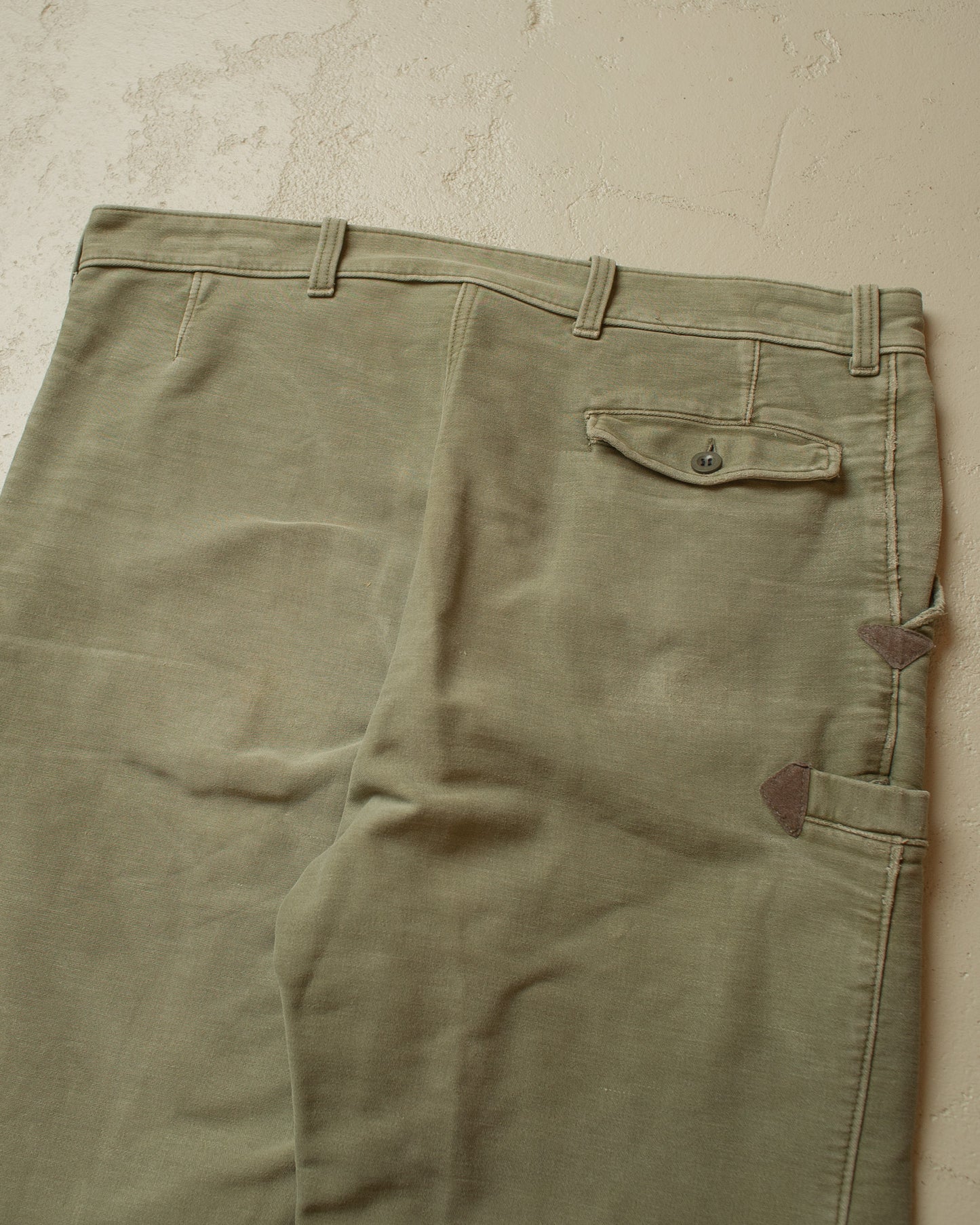 1950s/60s Faded Workwear Pants khaki - W39 L32