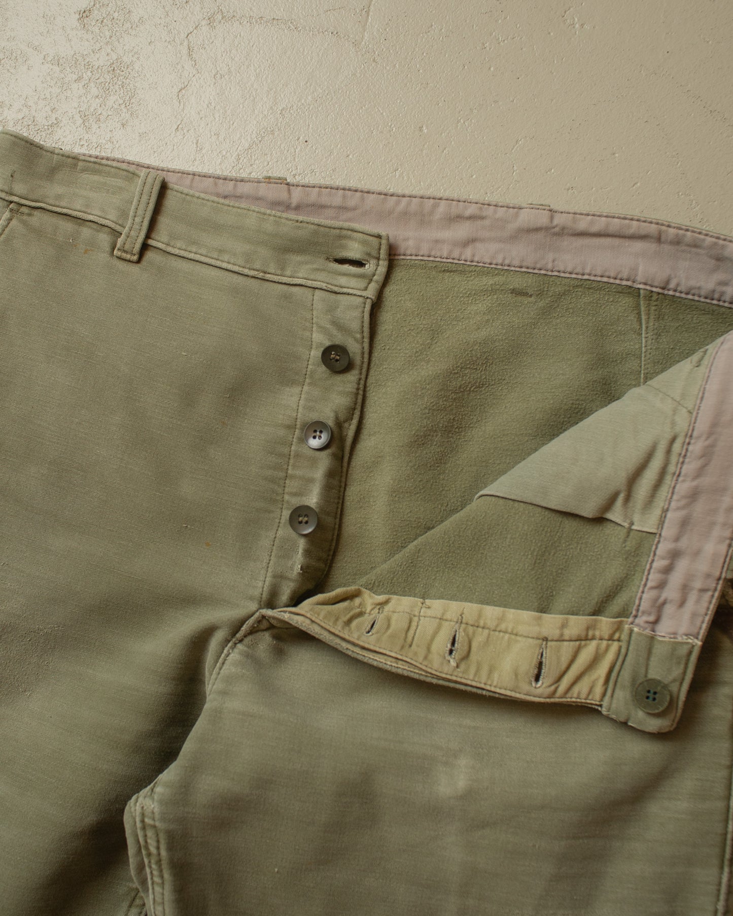 1950s/60s Faded Workwear Pants khaki - W39 L32