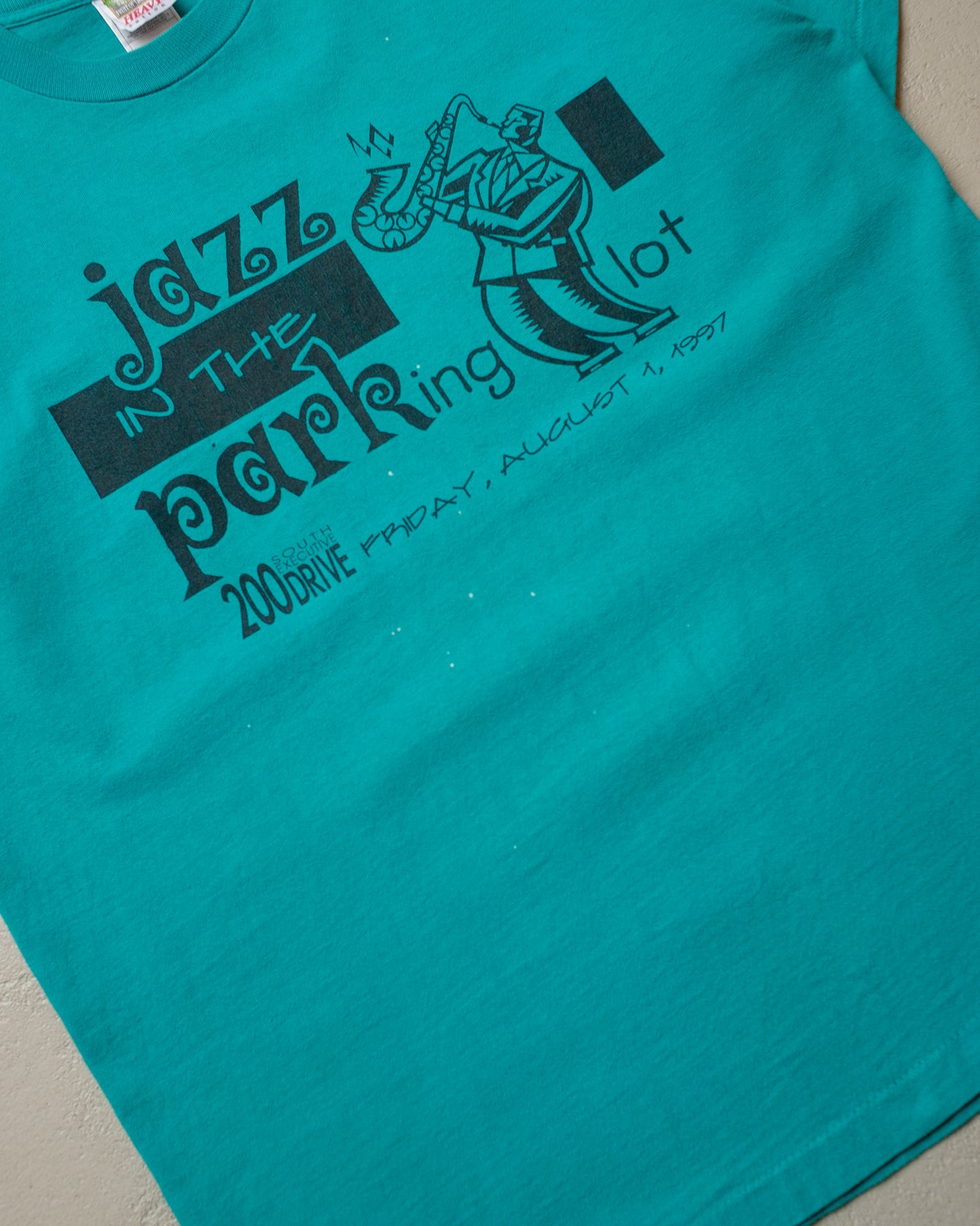 1997 "Jazz in the Parking lot" T-shirt turquoise - XL