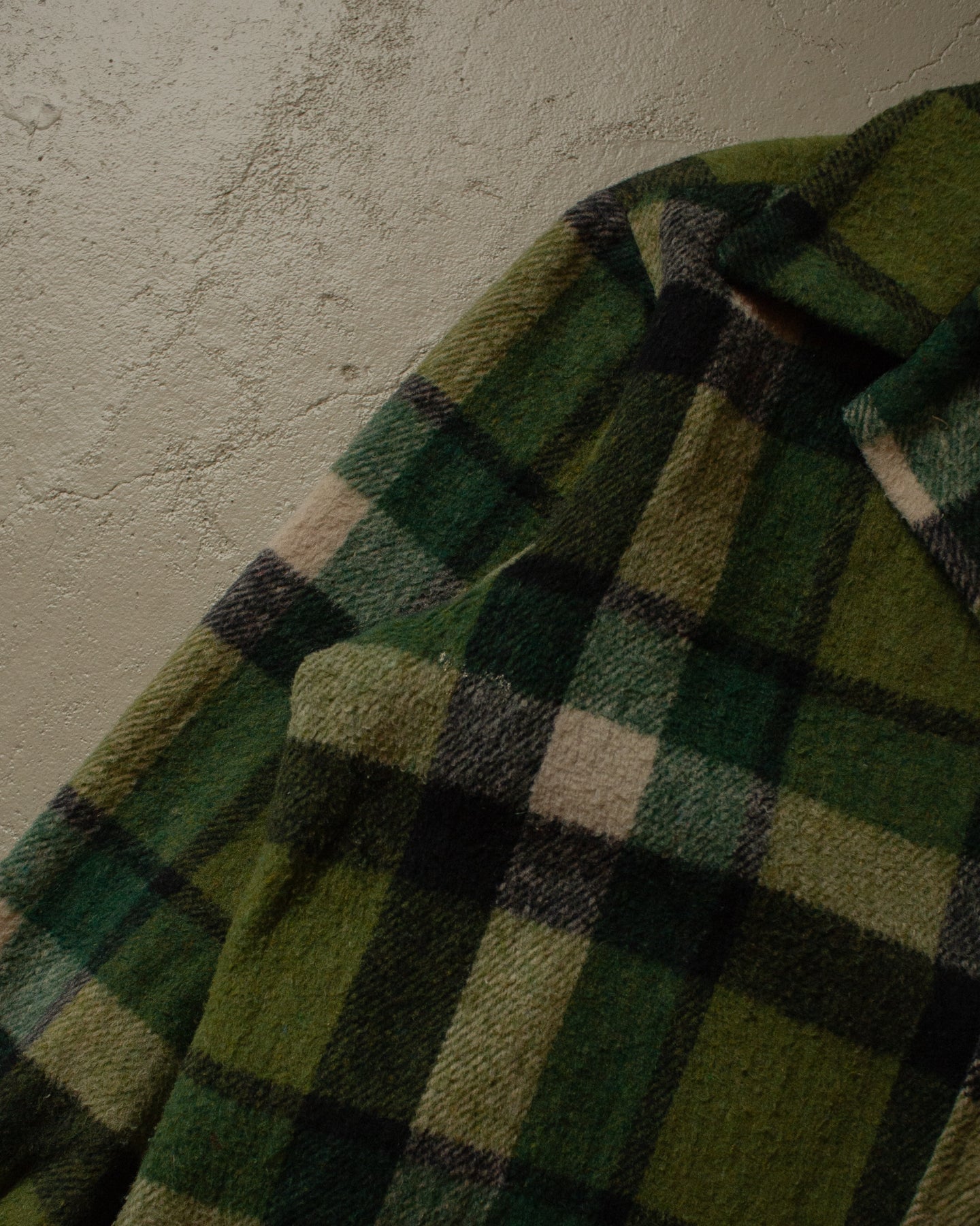 1960s/70s checkered Wool Jacket green - M