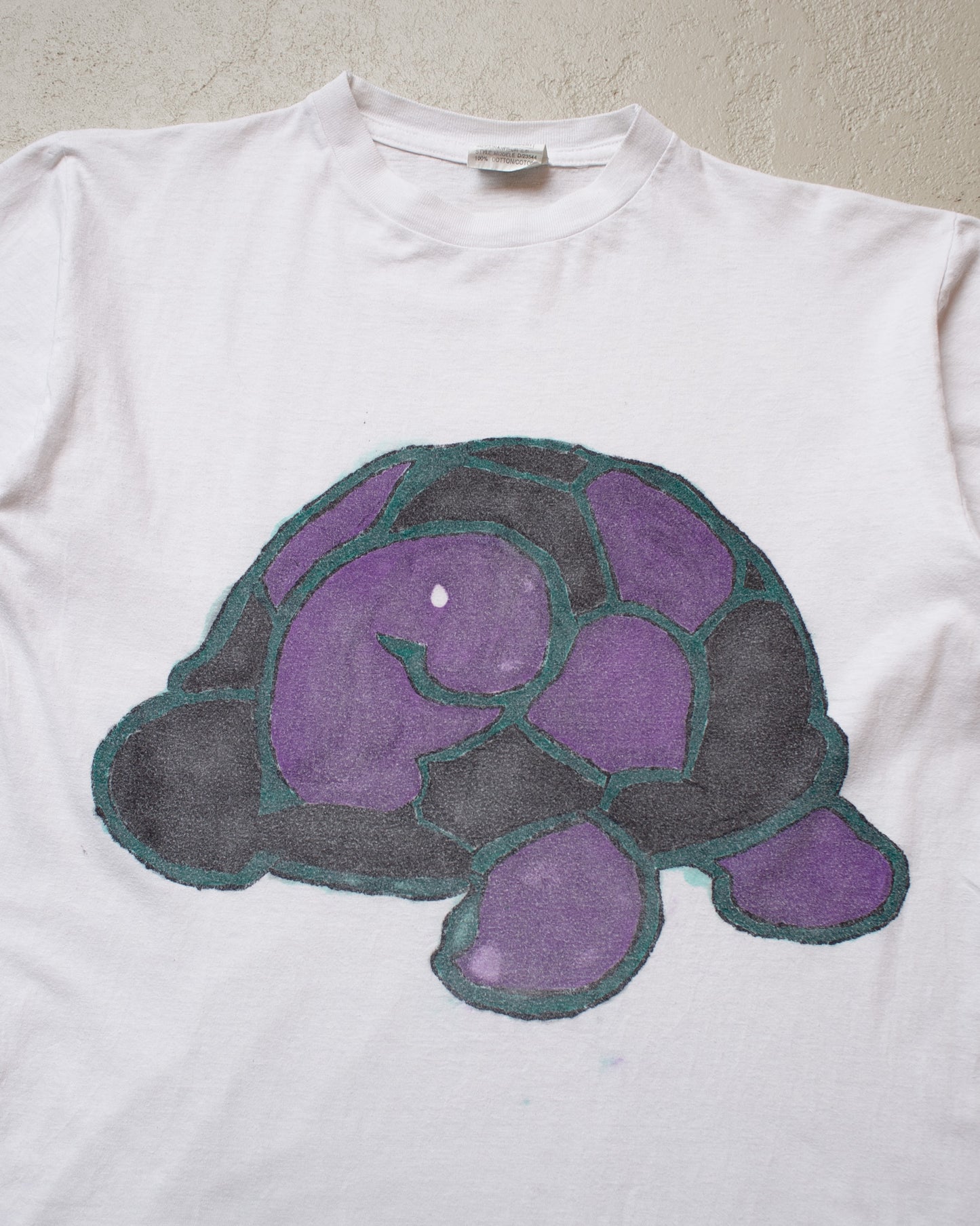 1980s/90s Handpainted Turtle T-shirt white - M