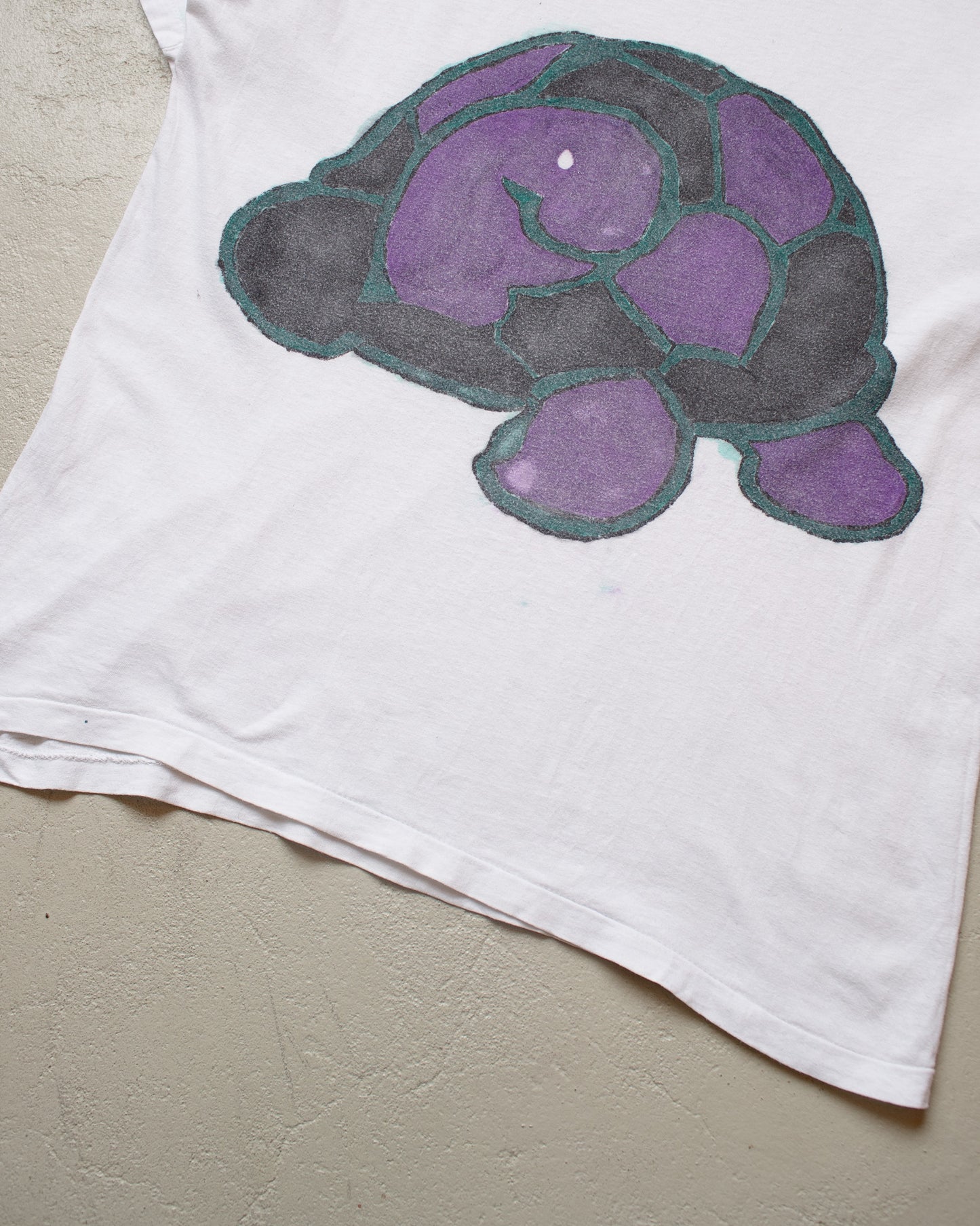 1980s/90s Handpainted Turtle T-shirt white - M