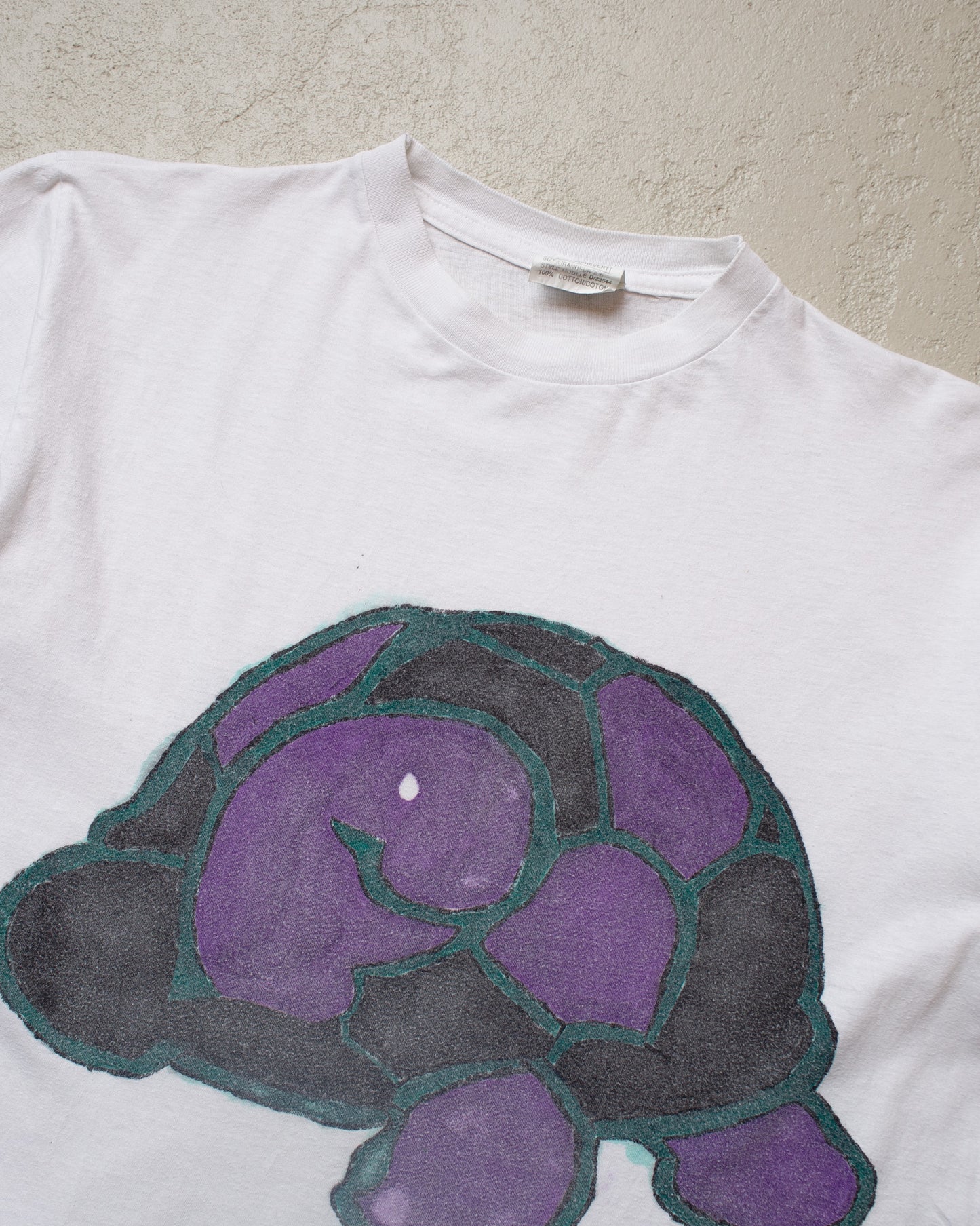1980s/90s Handpainted Turtle T-shirt white - M