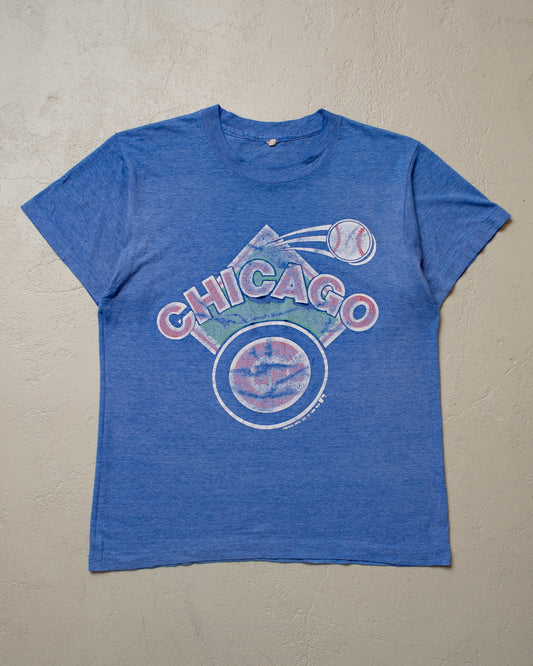 1988 distressed Chicago Cubs MLB T-shirt blue - M