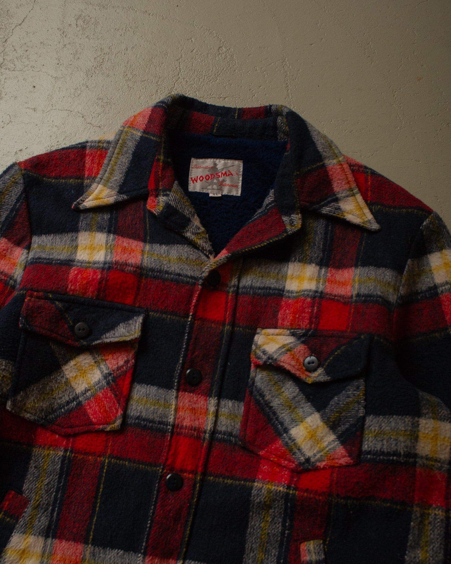 1960s Woodsman checkered Wool Jacket red - L