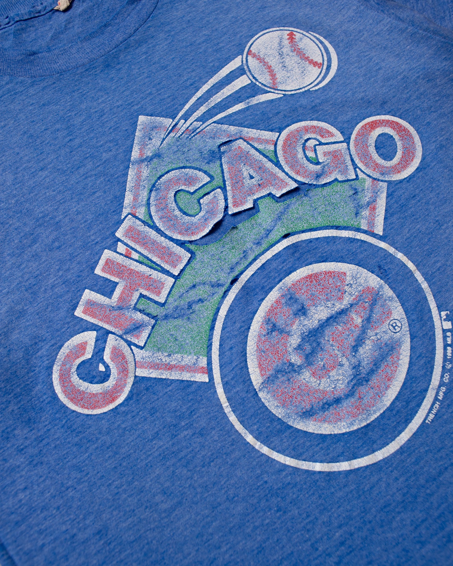 1988 distressed Chicago Cubs MLB T-shirt blue - M