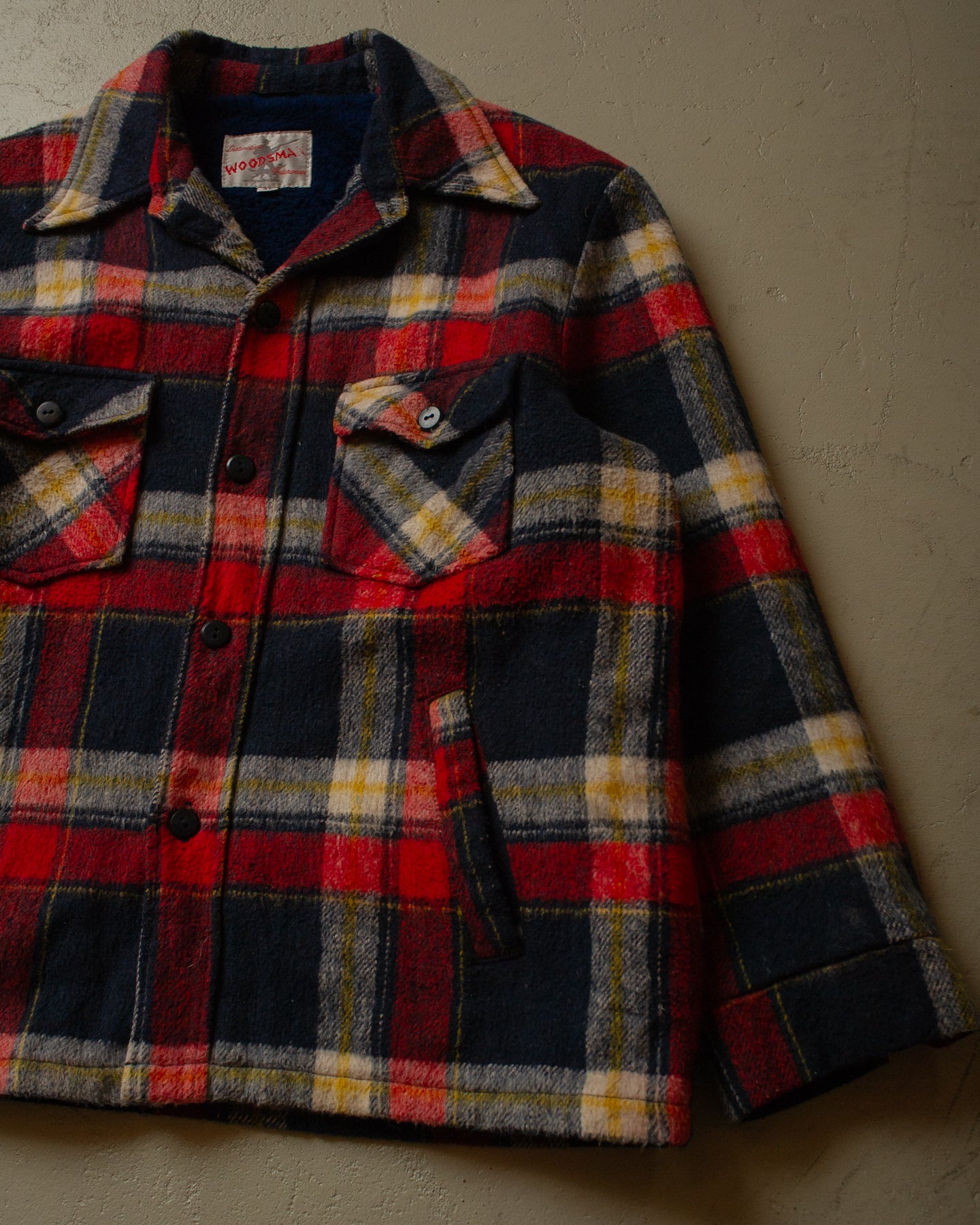 1960s Woodsman checkered Wool Jacket red - L