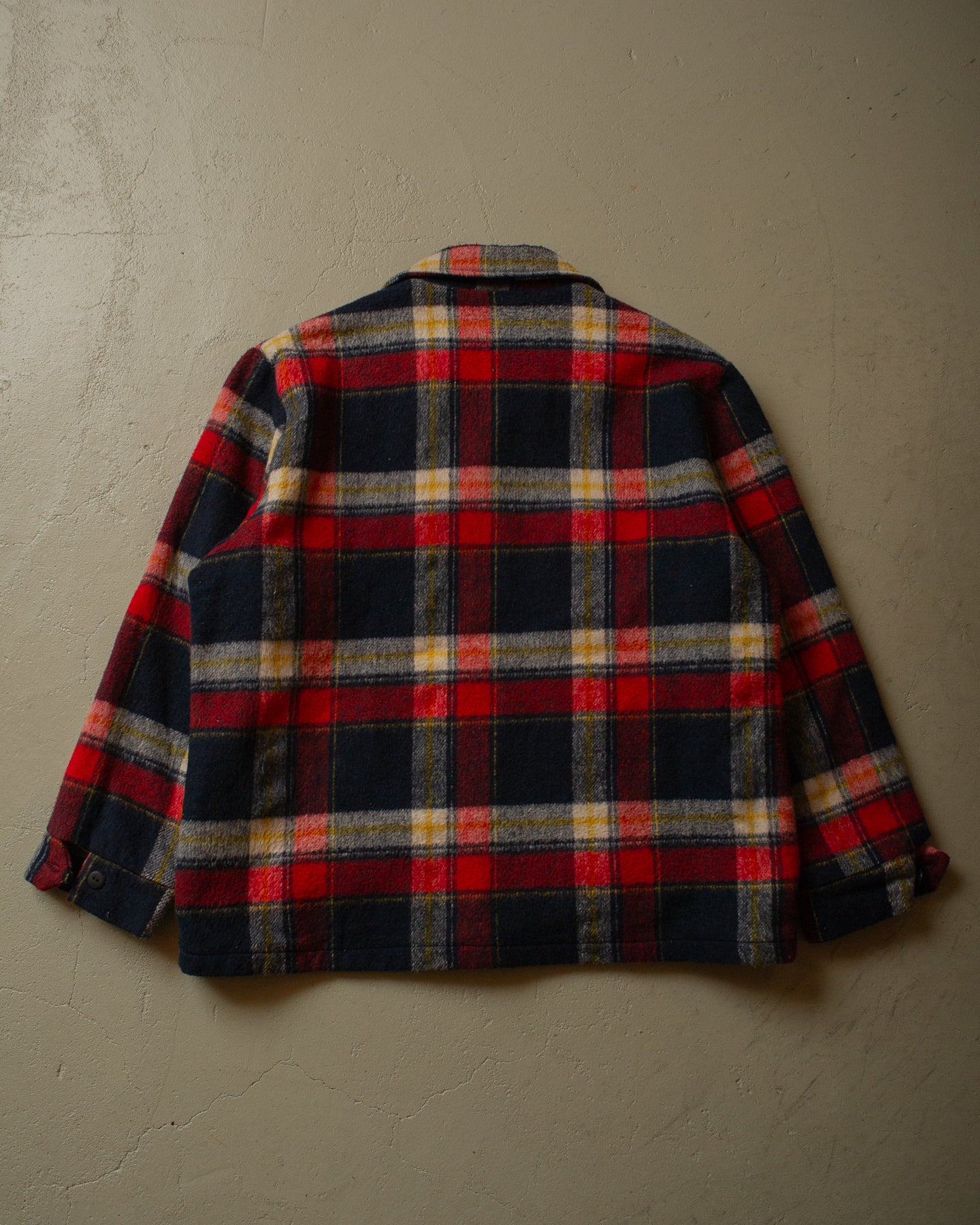 1960s Woodsman checkered Wool Jacket red - L