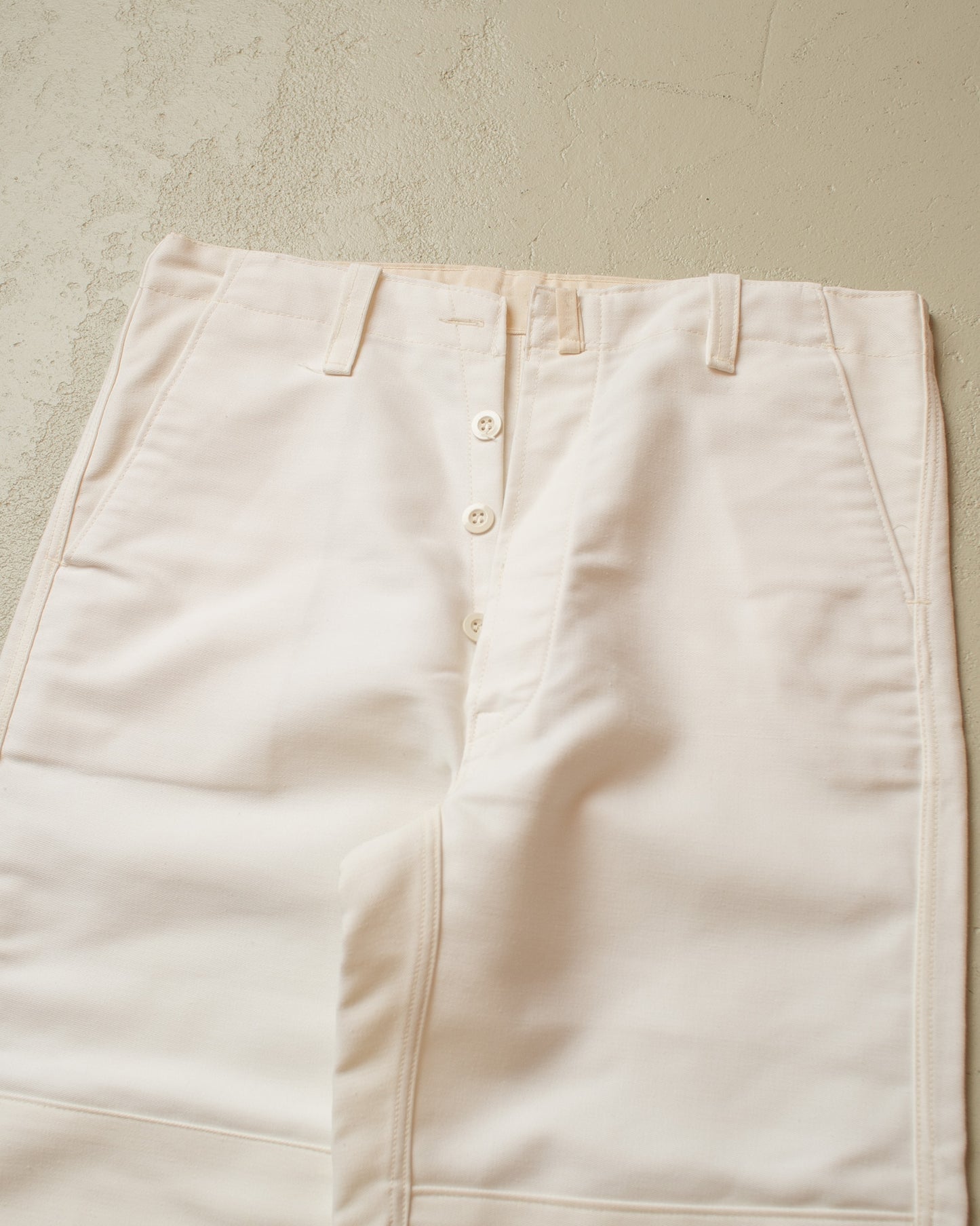 1970s Painter Moleskin Workwear Pants white - W41 L34
