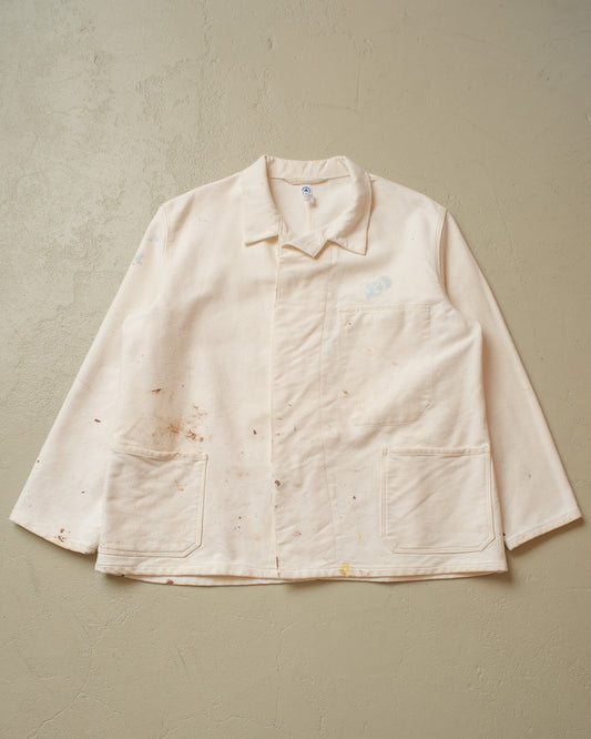 1970s Painter Moleskin Workwear Jacket white - XL/XXL
